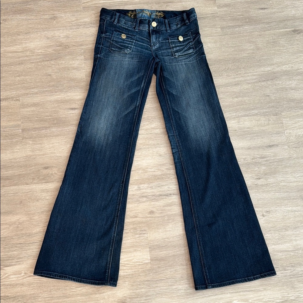 Express Blue Flare Wide Leg Jeans